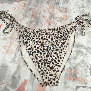 Wild Fable Animal Print Leopard Tan Brown Tie High Waist Bikini Bottoms 2X
